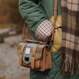 Kabelka The Leather Mini Satchel Gunn Tartan kožená - Islander