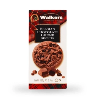 Sušenky s kousky belgické čokolády - Walkers Belgian Chocolate Chunk Biscuits 150g