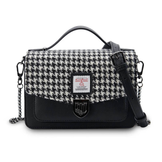 Kabelka The Envelope Satchel Black and White Dogtooth - Islander