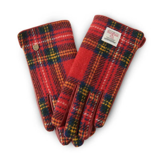 Dámské rukavice Harris Tweed® Royal Stewart s pravou kůží - Islander