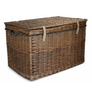 Proutěná truhla velká - šedé proutí antique 75x50x50cm