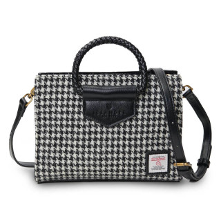 Kabelka The Arran Tote Black and White Dogtooth - Islander