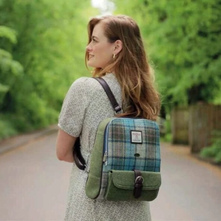 Batoh Naver Harris Tweed - Turquoise Tartan