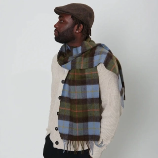 Šála z jehněčí vlny Gunn Tartan krátká 150x27 cm - Islander