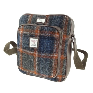 Pánská taška Tay Harris Tweed Grey Rust Overcheck - Glen Appin